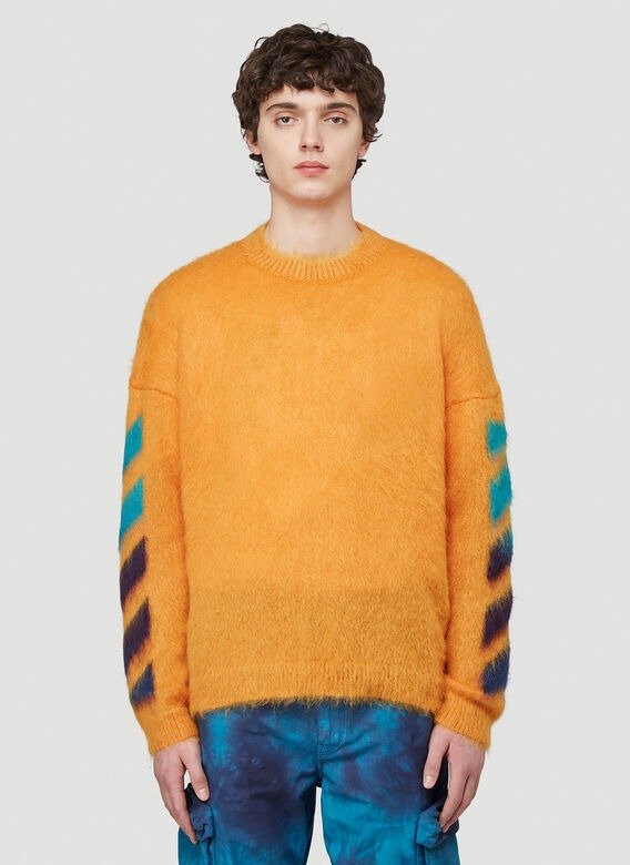 Textured Knit Sweater in Orange