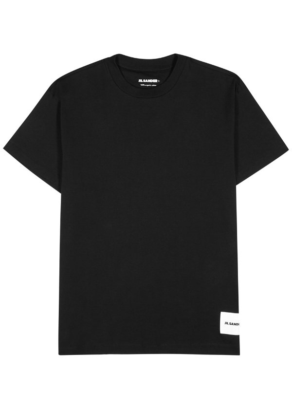 Black cotton T-shirt - set of three