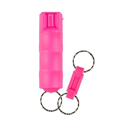 SABRE Red Pepper Spray - Police Strength - with Durable Pink Key Case, Finger Grip, Quick Release Key Ring, 25 Bursts (Up to 5x Other Brands) & 10-Foot (3M) Range - Supports National Breast Cancer Foundation (Over $1.25 Million Donated so Far!)