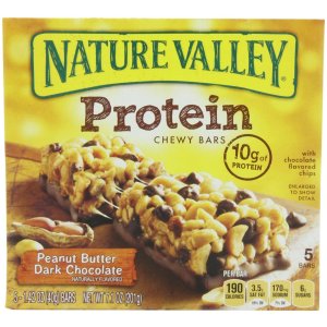 Nature Valley Chewy Protein Bars Peanut Butter Dark Chocolate, 5X1.42 Oz Bars (Pack of 4)
