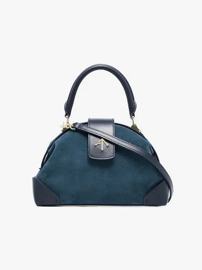 Blue Demi Leather and Suede Crossbody Bag