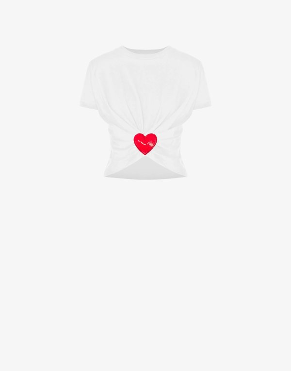 Inflatable Heart organic jersey cropped T-shirt