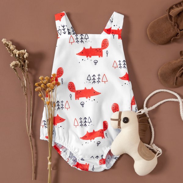 Baby Girl Casual Fox Rompers