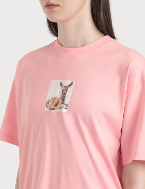 Deer Print Cotton T-shirt