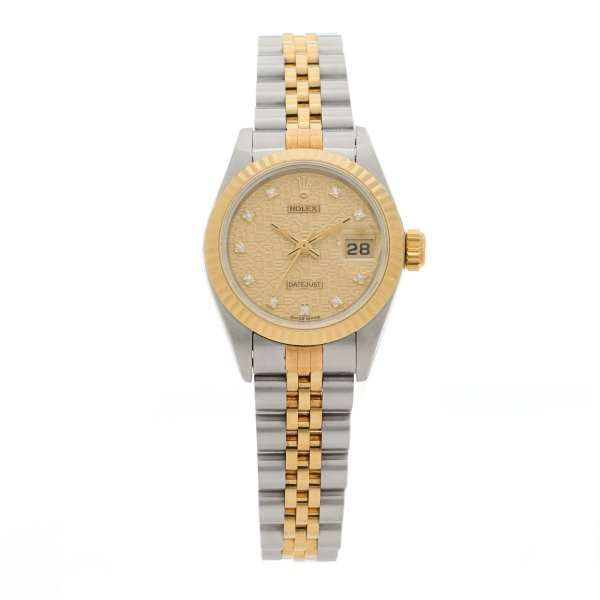 Stainless Steel 18K Yellow Gold Diamond 26mm Oyster Perpetual Datejust Watch Champagne Jubilee 69173
