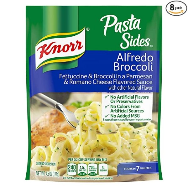 Pasta Sides Dish, Alfredo Broccoli, 4.5 Ounce, (Pack of 8)