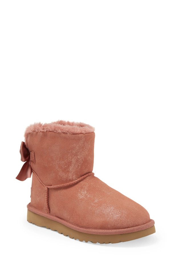 Mini Bailey Bow Glimmer Faux Fur Lined Boot