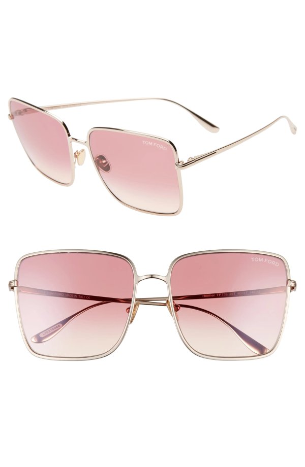 Heather 60mm Flat Front Square Sunglasses