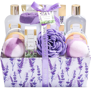 Spa Luxetique Spa Gift Set, 12pcs Lavender Bath Set with Bubble Bath