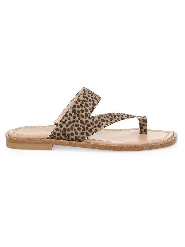 Lyla Leopard-Print Flat Sandals