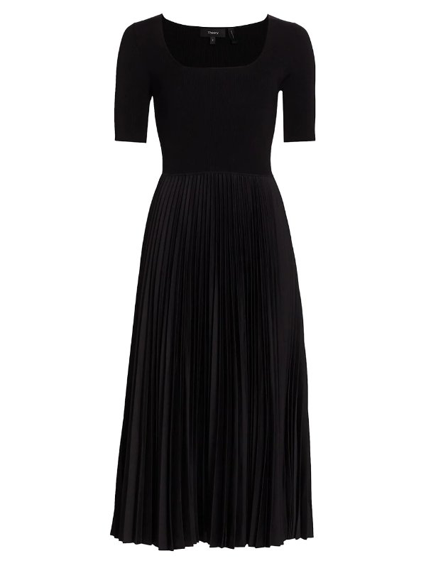 Ribbed Pleated Dress