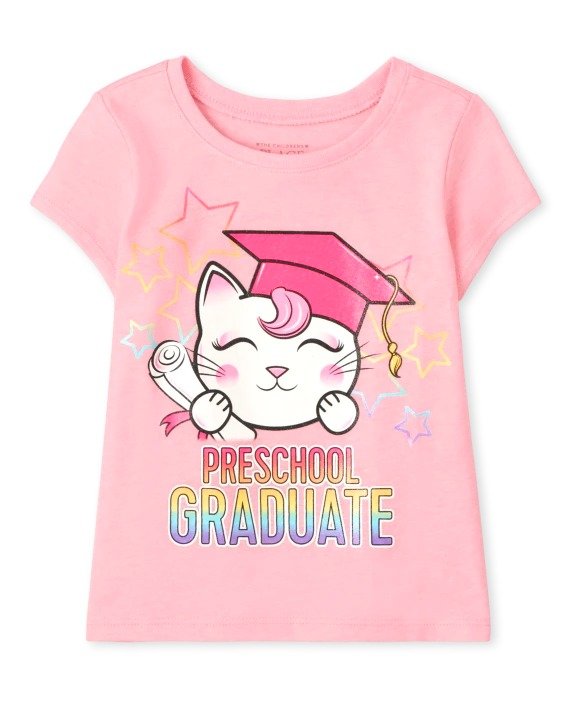 Toddler Girls Short Sleeve Preschool Graduate Graphic Tee | The Children's Place - S/D ROSEPOTTERY