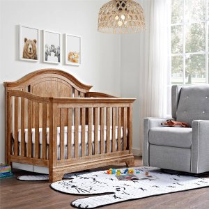Baby Relax Macy 4-in-1 Convertible Crib, Natural rustic