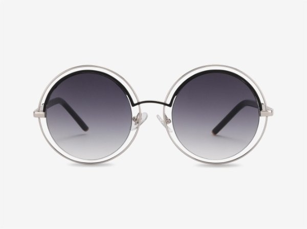 Hula Hoop | Black Circle Fashion Sunglasses | Dualens