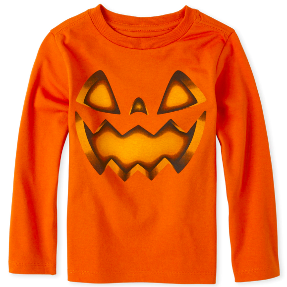 Baby And Toddler Boys Halloween Long Sleeve Pumpkin Graphic Tee