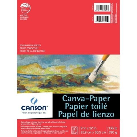 Canson Canvas 9" x 12" 10 Sheet Paper Pad, 1 Each