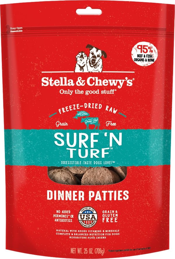 Surf 'N Turf Dinner Patties Freeze-Dried Raw Dog Food, 25-oz bag