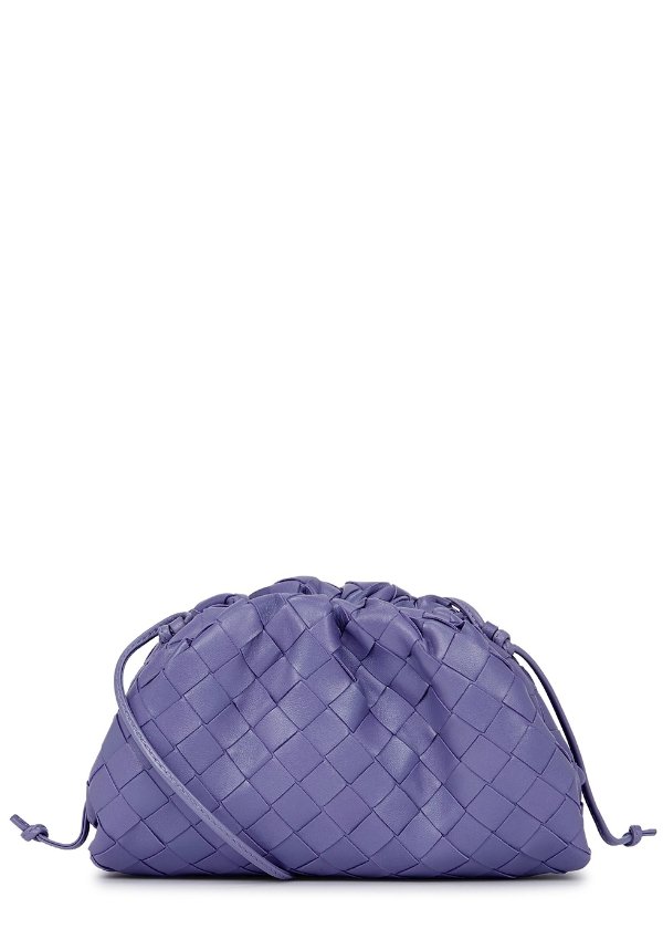 The Mini Pouch Intrecciato lilac leather cross-body bag