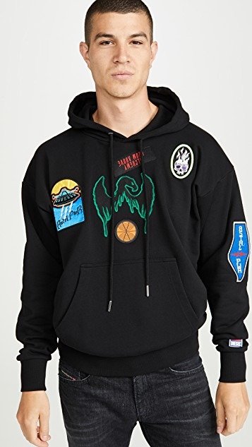S-Alby-Patches Long Sleeve Hoodie