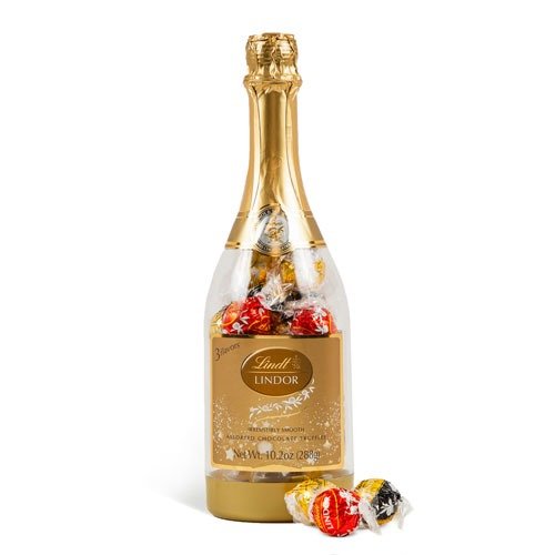 Assorted LINDOR Truffles Holiday Champagne Bottle (24-pc, 10.2 oz)