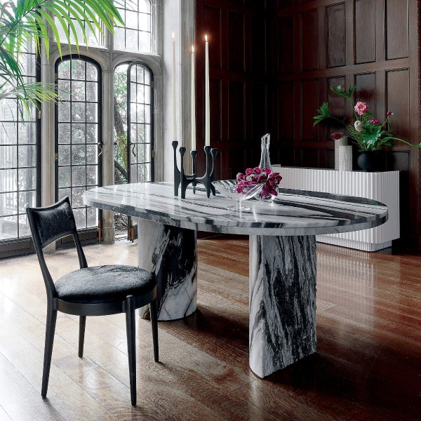 Julius Oval Marble Dining Table 72"