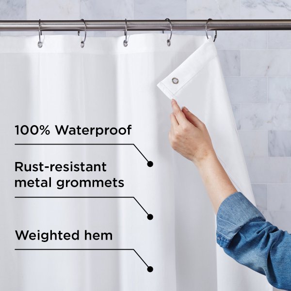 100% Waterproof Fabric Shower Curtain or Liner