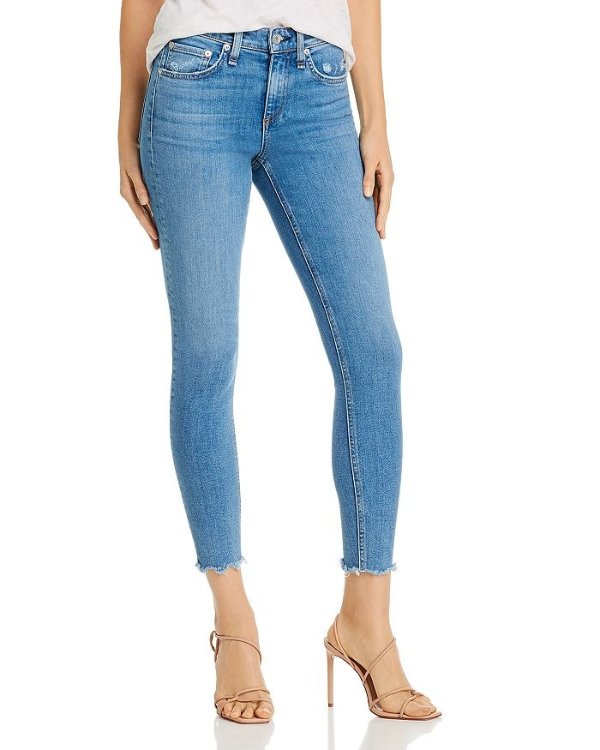Cate Frayed Ankle Skinny Jeans in Palmer