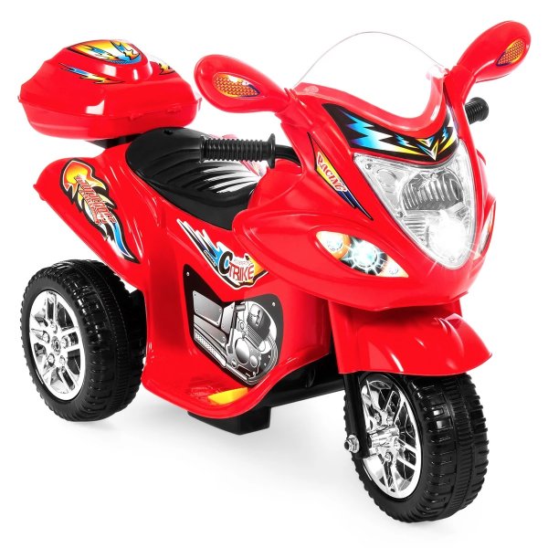 3轮儿童电动摩托车，带灯效、音效和存储空间