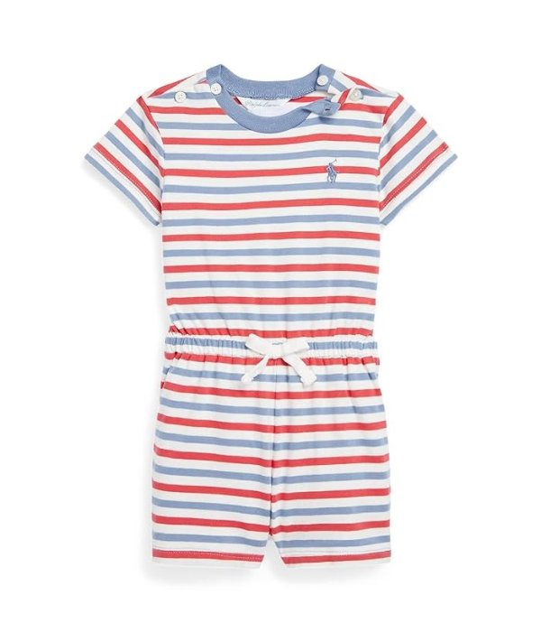 Striped Cotton Jersey Romper (Infant)