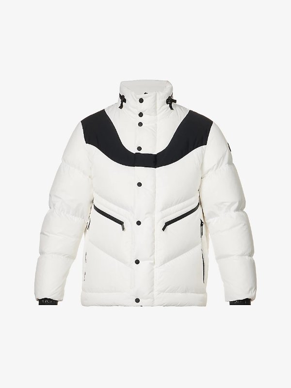 Iwaki brand-patch regular-fit shell-down jacket
