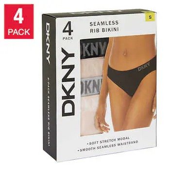 Costco DKNY Ladies' Seamless Rib Bikini Underwear, 4-pack 17.99