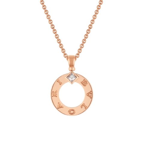 bvlgari18k 玫瑰金项链