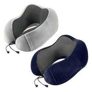urnexttour Travel Pillow for Airplane-2 Pack Memory Foam