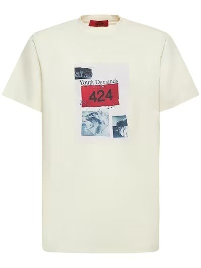 Logo print cotton blend jersey t-shirt