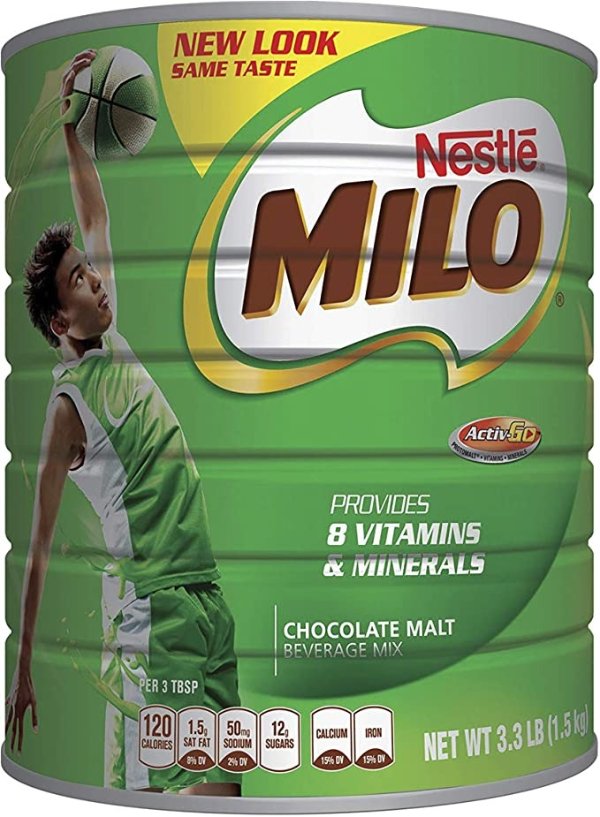 MILO Chocolate Malt Beverage Mix, 3.3 Pound Can (1.5kg) | Fortified Powder Energy Drink