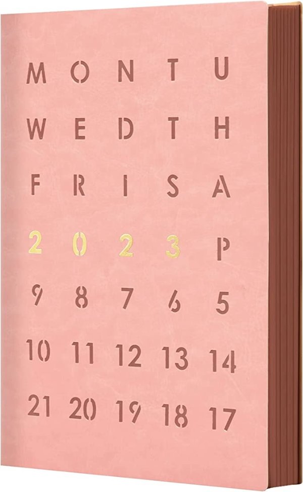 2023 Planner Weekly and Monthly for Women Agenda, Leather Daily Planner 2023 with Habit Tracker, Monthly Expense Tracker,5.7 x 8.5 Inch 2023 Jan. - 2023 Dec Day Planner, Pink