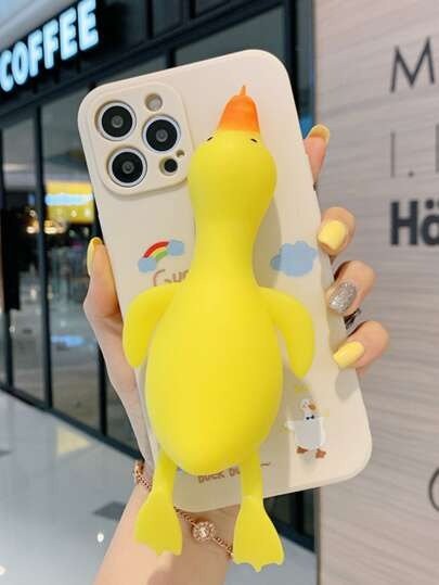 Soft 3D Duck Decor Phone Case