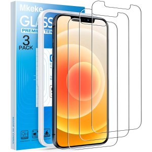 Mkeke iPhone 12/12 Pro Glass Screen Protector 3-Pack