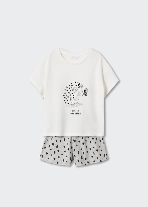 Printed short pyjamas - Girls | Mango Kids USA