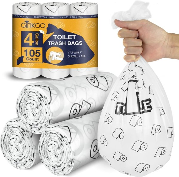 40 Counts / 2 Rolls 4-6 Gallon Small Trash Bags Waste Basket