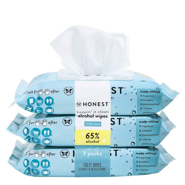 Sanitizing Alcohol Wipes, Unscented, 150 Count