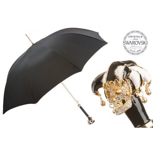 Luxury Swarovski® Jester Skull Umbrella