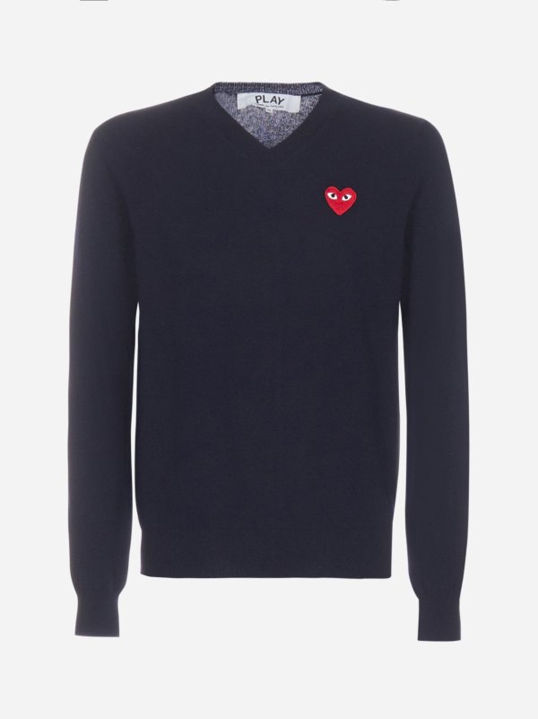 Heart-logo wool sweater