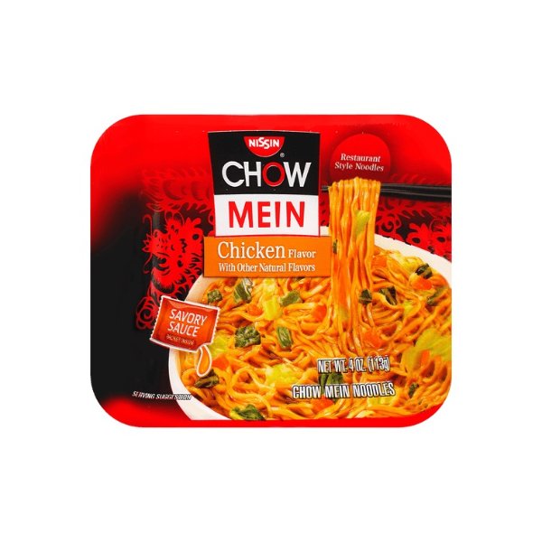NISSIN Chicken Chow Mein - Instant Noodles with Savory Sauce, 4oz