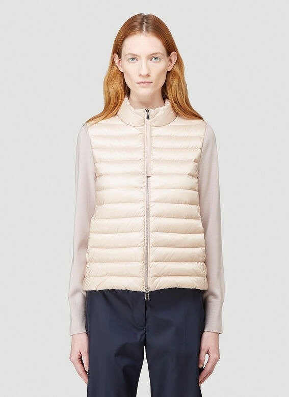 Quilted Panelled Jacket in Pink