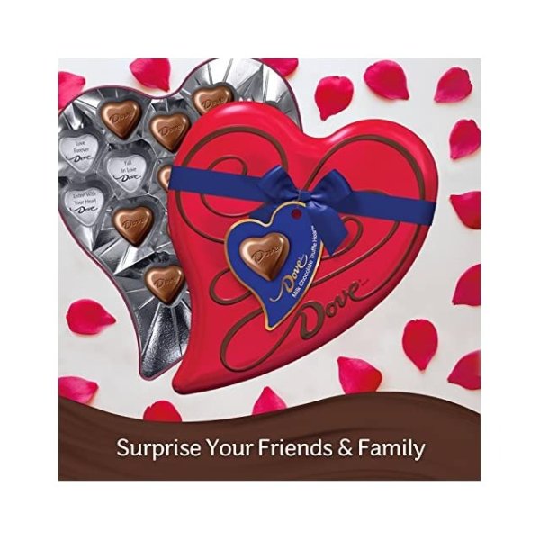 Valentine's Milk Chocolate Truffles Heart Gift Box 6.5-Ounce Tin