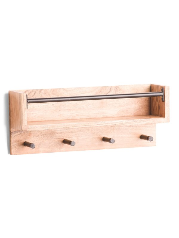 17in Natural Wood Wall Hooks
