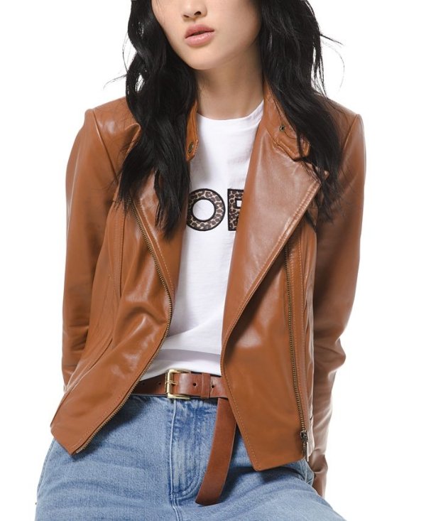 Leather Moto Jacket, Regular & Petite Sizes