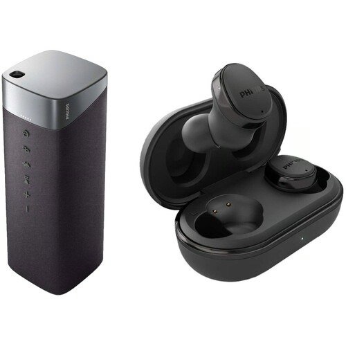 Portable Bluetooth Speaker with True Wireless ANC Headphones Kit