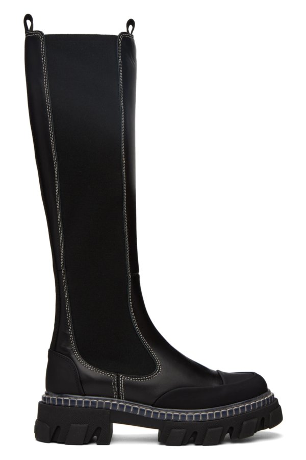 Black Cleated Tall Boots